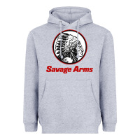 Heather Grey Savage Arms Heavyweight Hoodie - FloraArt