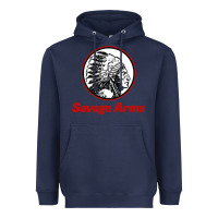 Navy Savage Arms Heavyweight Hoodie - FloraArt