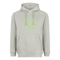 Moon Dust Cyberpunk samurai Neon Green Heavyweight Hoodie - FloraArt