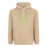 Mushroom Cyberpunk samurai Neon Green Heavyweight Hoodie - FloraArt