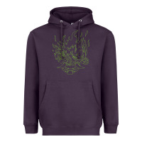 Plum Cyberpunk samurai Neon Green Heavyweight Hoodie - FloraArt