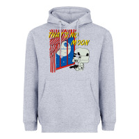 Heather Grey thats no moon Heavyweight Hoodie - FloraArt