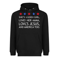 Black she's a good girl, she's loves her mama, loves jesus t shirt Heavyweight Hoodie - FloraArt
