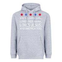 Heather Grey she's a good girl, she's loves her mama, loves jesus t shirt Heavyweight Hoodie - FloraArt