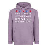 Lavender she's a good girl, she's loves her mama, loves jesus t shirt Heavyweight Hoodie - FloraArt