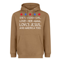 Toasted Coconut she's a good girl, she's loves her mama, loves jesus t shirt Heavyweight Hoodie - FloraArt