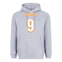 Heather Grey Burrow Jersey Heavyweight Hoodie - FloraArt