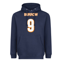 Navy Burrow Jersey Heavyweight Hoodie - FloraArt