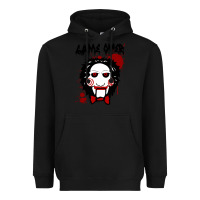 Black Billy Puppet Saw Jigsaw Inspired Heavyweight Hoodie - FloraArt