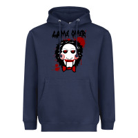 Navy Billy Puppet Saw Jigsaw Inspired Heavyweight Hoodie - FloraArt