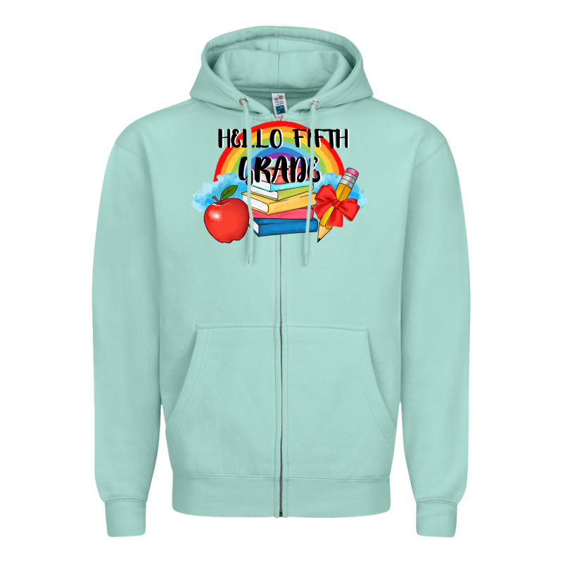 Back To School Hello Fifth Grade 3200x2400 Zipper Hoodie by AdoDesignShop | Teevron