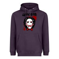 Plum Billy Puppet Saw Jigsaw Inspired Heavyweight Hoodie - FloraArt