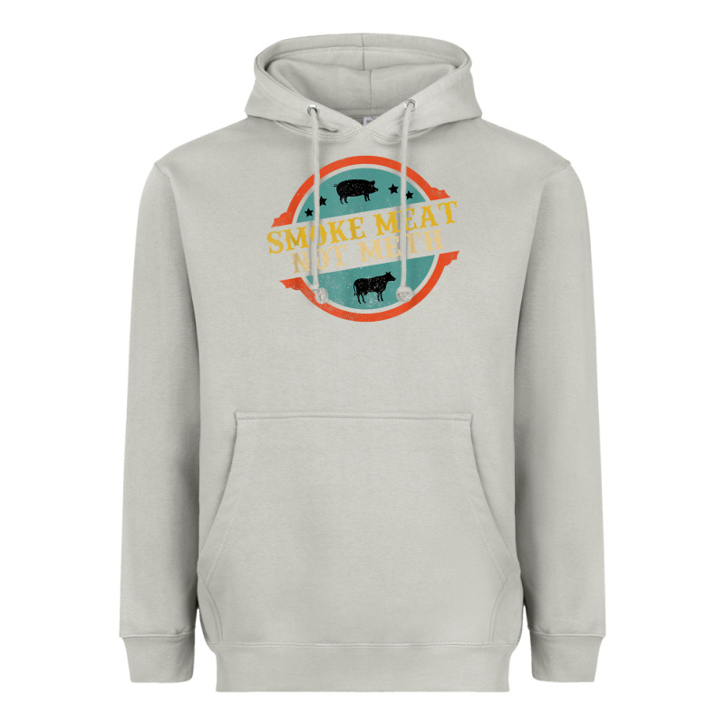 Smoke Meat Not Meth Funny Bbq Grill Lover Meat Lover Retro Heavyweight Hoodie by FloraArt | Teevron