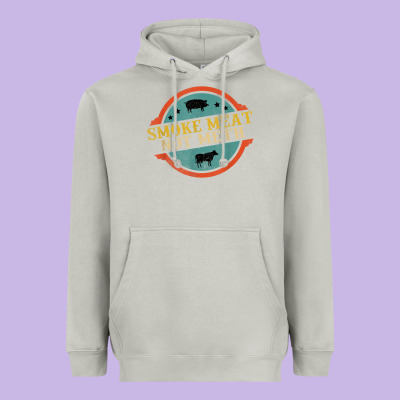 Smoke Meat Not Meth Funny Bbq Grill Lover Meat Lover Retro Heavyweight Hoodie Designed By Floraart
