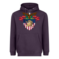 Plum United States, Military Academy Heavyweight Hoodie - FloraArt