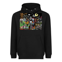 Black nightmare before christmas Heavyweight Hoodie - FloraArt