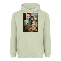 Matcha alien chimp baby religion conspiracy poster Heavyweight Hoodie - FloraArt
