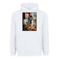 White alien chimp baby religion conspiracy poster Heavyweight Hoodie - FloraArt