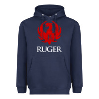 Navy vintage ruger Heavyweight Hoodie - FloraArt
