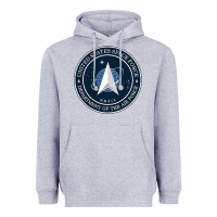 Heather Grey Official United States Space Force USSF Military Patch Heavyweight Hoodie - FloraArt