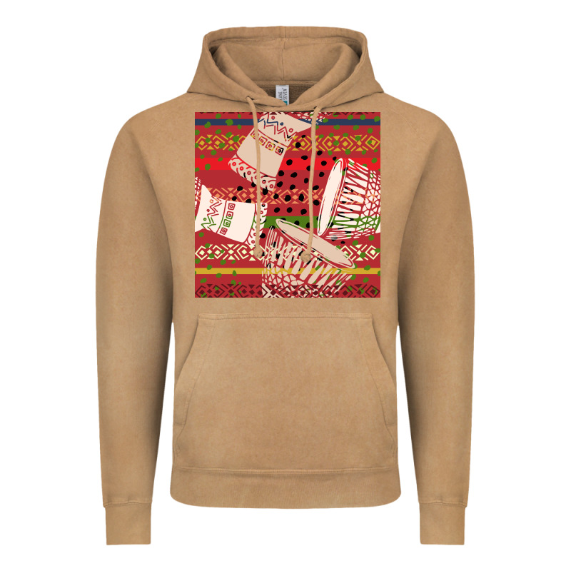 African Drum Colorful Seamless Pattern Vintage Hoodie by BundleAndBundleShop | Teevron