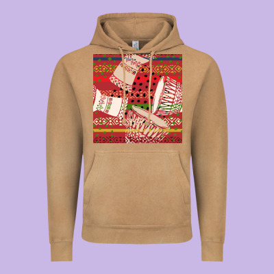 African Drum Colorful Seamless Pattern Vintage Hoodie Designed By Bundleandbundleshop