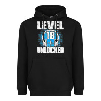 Black Level 18 Unlocked Birthday 18 Years Gamer Premium T Shirt Heavyweight Hoodie - FloraArt
