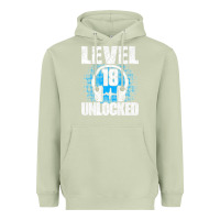 Matcha Level 18 Unlocked Birthday 18 Years Gamer Premium T Shirt Heavyweight Hoodie - FloraArt