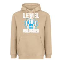 Mushroom Level 18 Unlocked Birthday 18 Years Gamer Premium T Shirt Heavyweight Hoodie - FloraArt