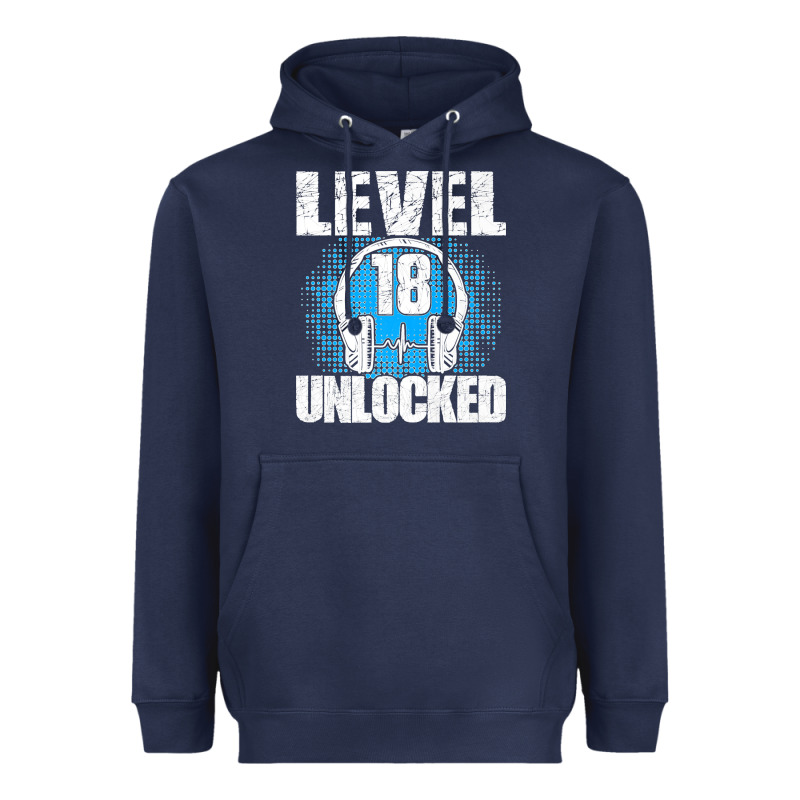 Level 18 Unlocked Birthday 18 Years Gamer Premium T Shirt Heavyweight Hoodie by FloraArt | Teevron