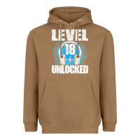 Toasted Coconut Level 18 Unlocked Birthday 18 Years Gamer Premium T Shirt Heavyweight Hoodie - FloraArt
