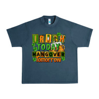 Midnight Navy Irish today hangover tomorrow  St. Patricks Day Urban Heavy Tee - FaDigitalArtStudio