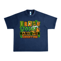 Navy Irish today hangover tomorrow  St. Patricks Day Urban Heavy Tee - FaDigitalArtStudio