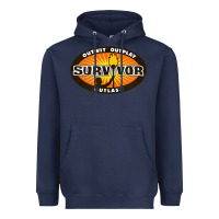 Navy Survivor Outwit, Outplay, Outlast Heavyweight Hoodie - FloraArt