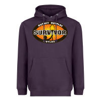 Plum Survivor Outwit, Outplay, Outlast Heavyweight Hoodie - FloraArt