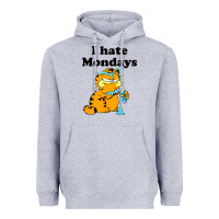 Heather Grey i hate monday Heavyweight Hoodie - FloraArt