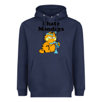 Navy i hate monday Heavyweight Hoodie - FloraArt