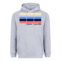 Heather Grey biarritz france 1990 Heavyweight Hoodie - FloraArt