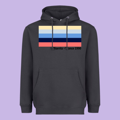 Biarritz France 1990 Heavyweight Hoodie Designed By Floraart
