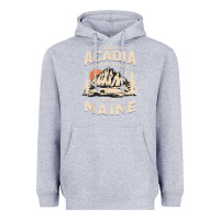 Heather Grey acadia national park maine nature hike outdoors vintage t shirt Heavyweight Hoodie - ArtMosaic