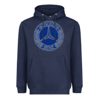 Navy white amg Heavyweight Hoodie - ArtMosaic
