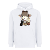 White Detective Sheep Lamb Spy Investigator Farmer Sheep Lover 53 Heavyweight Hoodie - ArtMosaic