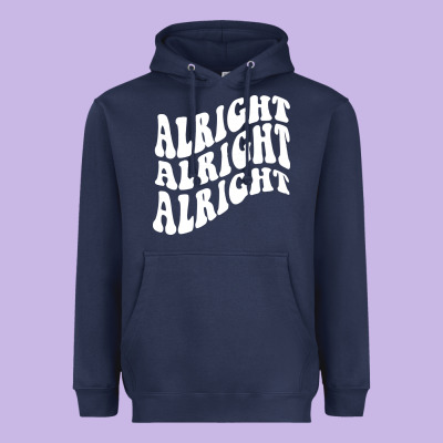 Alright Alright Alright Heavyweight Hoodie Designed By Artmosaic