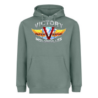 Sage Victory Motorcycles Heavyweight Hoodie - ArtMosaic