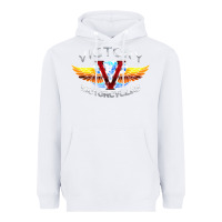 White Victory Motorcycles Heavyweight Hoodie - ArtMosaic