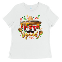 White Fiesta squad Ladies Tee - FaDigitalArtStudio