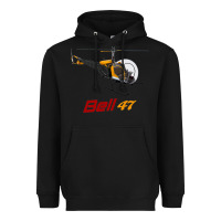 Black bell 47 helicopter Heavyweight Hoodie - ArtMosaic