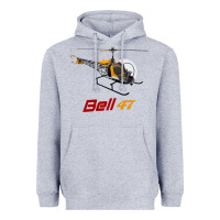 Heather Grey bell 47 helicopter Heavyweight Hoodie - ArtMosaic