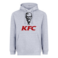Heather Grey k.f.c-restaurant Heavyweight Hoodie - ArtMosaic