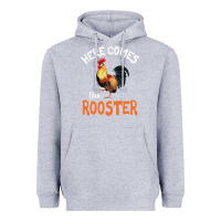 Heather Grey Here Comes The Rooster Shirt Chicken Lady Outfit 243 Heavyweight Hoodie - ArtMosaic